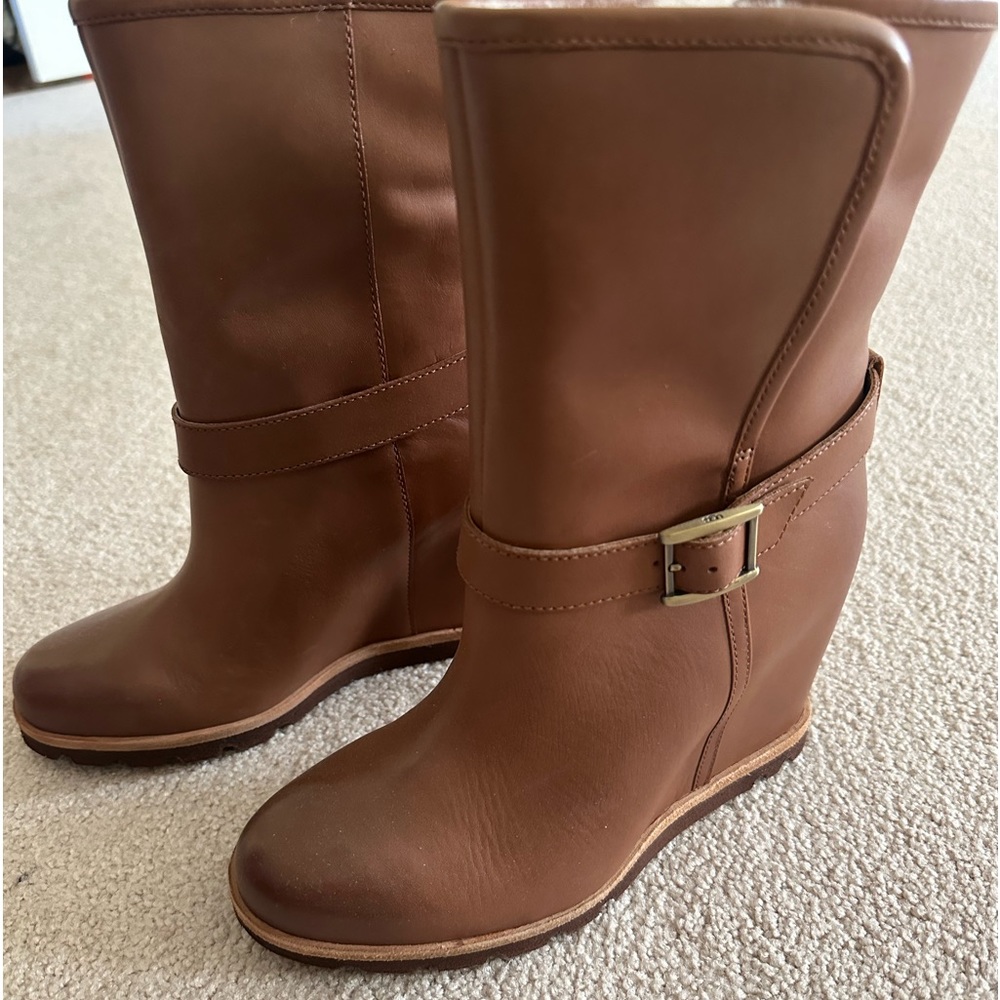 Brown wedge UGG boots